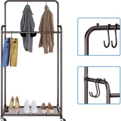Simple Trending Double Rod Garment Rack