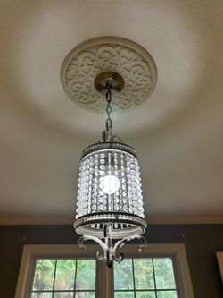 Crystal Beaded Cylinder Pendant Chandelier
