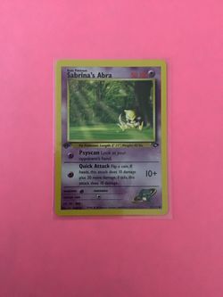 1st edition Sabrina’s Abra 94/132 Pokemon Card from Gym Challenge
