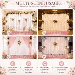 Brand NEW Breezehug 10ft x 20ft Double Crossbar Backdrop Stand, Adjustable Heavy Duty