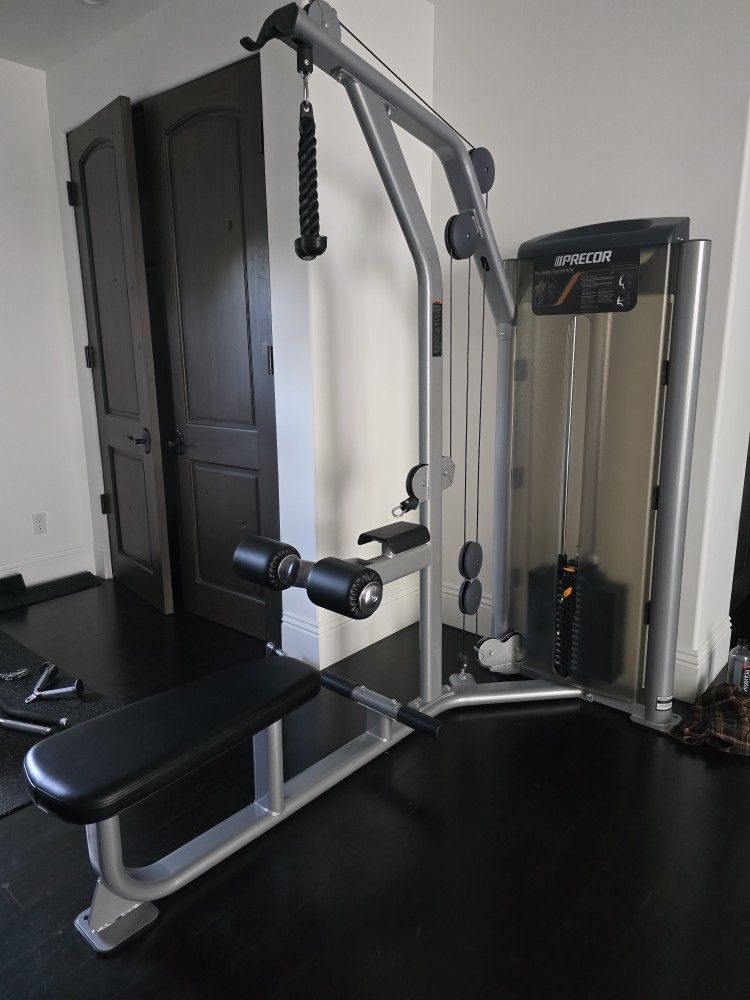 Precor Dual Lat Pull Down / Seated Row Commercial Gym Equipment Exercise Fitness Weight Machine