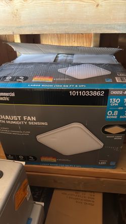Commercial Electric 50 CFM Ceiling/Wall Mount Roomside Installation Bathroom Exhaust Fan with Adjustable CCT LED, Night Light, ENERGY STAR