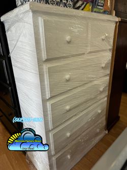 White Duplex Pinewood Dresser Cajonera Comoda Chest New 