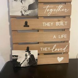 Wooden Clip Hanging Photo Decor for Newlyweds!