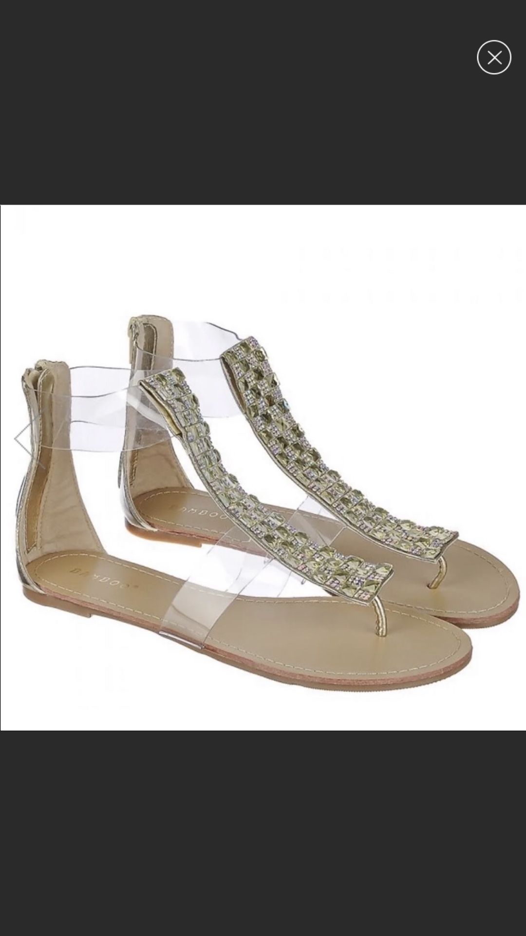 Bamboo Aveno Jeweled Sandals (Gold Color) - NIB