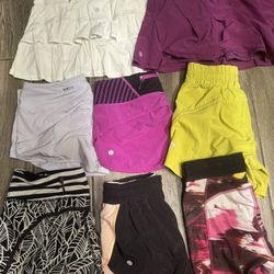 Lululemon size 4 Shorts - 6 pairs Skirts 2 pairs Must buy all 8 at $104 which is $13 each   Located in Mesa at mckellips and Stapley 