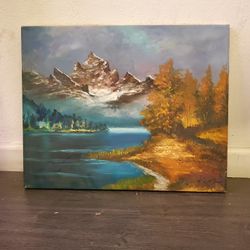 Painted Mountain Scene 16"x20" Painting