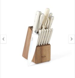 Martha Stewart Eastwalk 14 Piece Cutlery Knife Block Set - White The Martha Stewart Haskell 7-inch Utensil Crock lends a beautiful, pristine look t