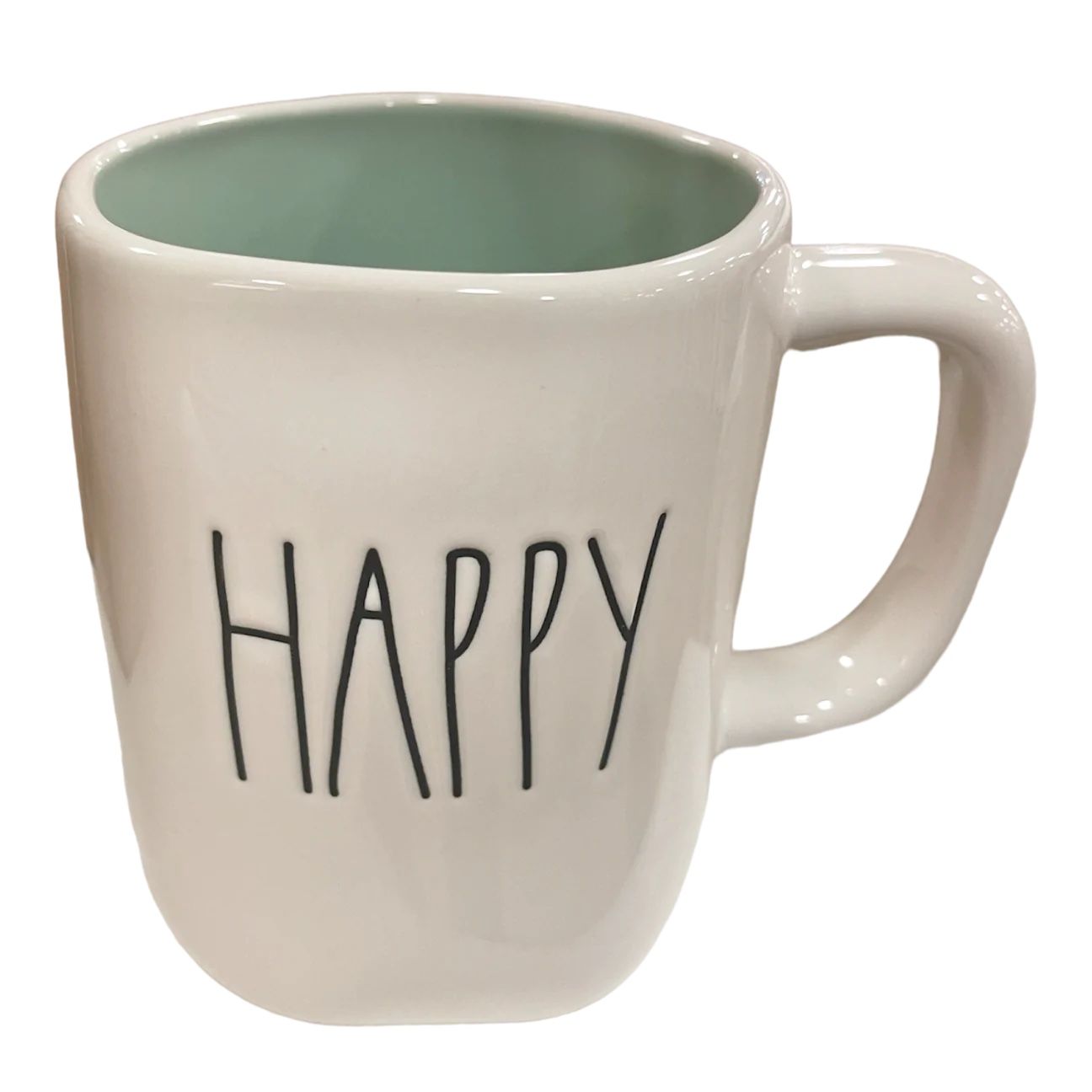 Rae Dunn HAPPY dwarf mug 20OZ  Type: Mug  Color: White  Inside Color:Blue  Original Release Year: 2022  Brand New thanks