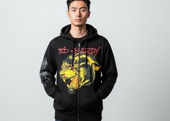 NEW Ed Hardy Panther Hoodie Men’s XL Black Zip Front NWT