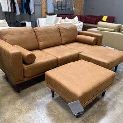 Arroyo Caramel Sofa Sleeper Chaise 👉$10 Down Payment Finance 👉👉Brand New