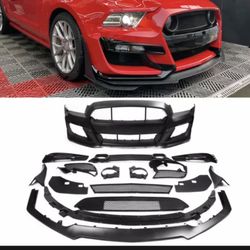Fits 13-14 Ford Mustang Base & GT Front Bumper Cover Replacement GT500 Style-PP