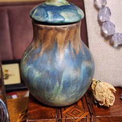 Antique Peter and Reed Landsun Lidded Vase