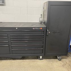 Snap on tool box with cabinet