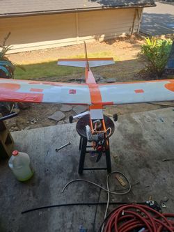 Rc air plane ready to go fly .