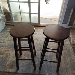 Walnut Element Bar Stool Set. 2 Piece 