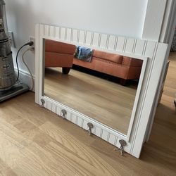 Mirror With Coat Rack Key Hooks