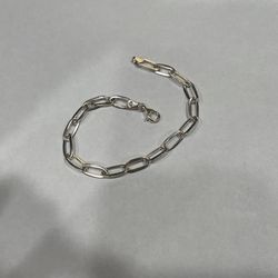 Silver 6.4g Paper Clip Bracelet
