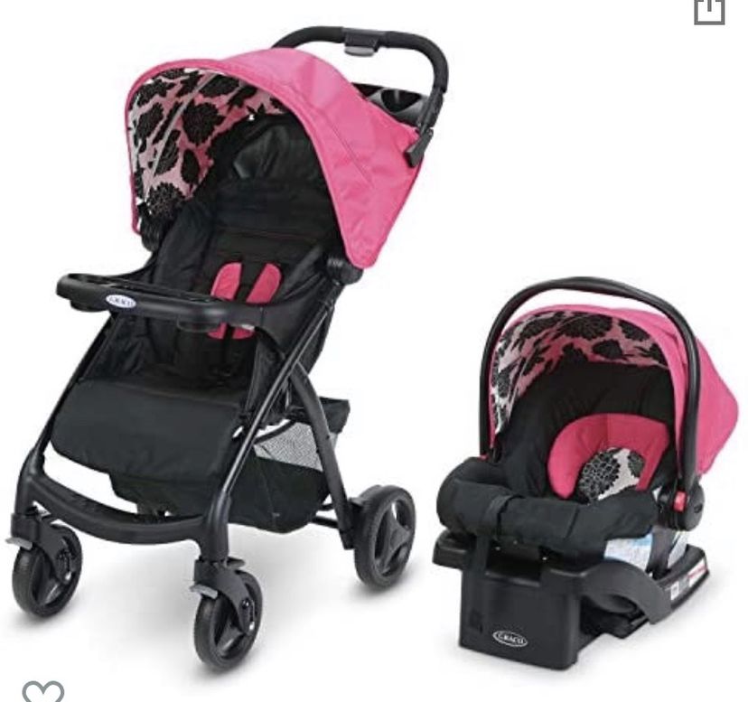 Graco Verb Travel System | Includes Verb Stroller and SnugRide 30 Infant Car Seat, Azalea