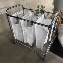 Laundry Sorting Basket Rolling Cart 