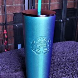 Starbucks Teal/Purple Ombre Stainless Steel Cold Drink Cup