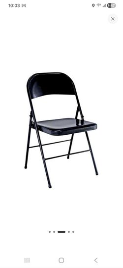 5 Black Metal Folding Chairs