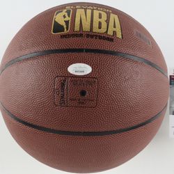 Hakeem Olajuwon & Clyde Drexler Signed NBA Basketball (JSA)