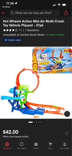 Hot Wheels Action Stunt Track Mid Air Multi Crash