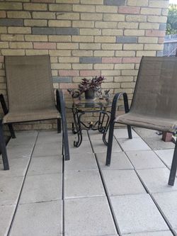 Patio chairs and table