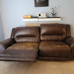 Leather Reclining Couch Set Ashley