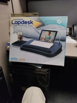 New Sofia+Sam Portable LapDesk With Memory Foam Includes USB Ring Light - NEW