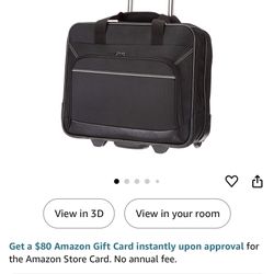 Amazon Basics Rolling Laptop Case, 14.5-Inch, Black