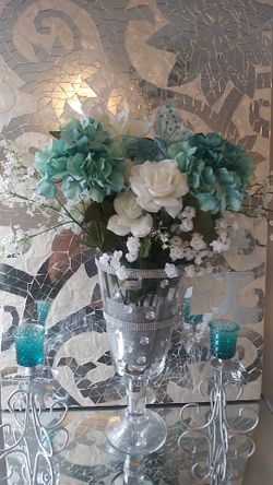 Beautiful vase with flowers decor