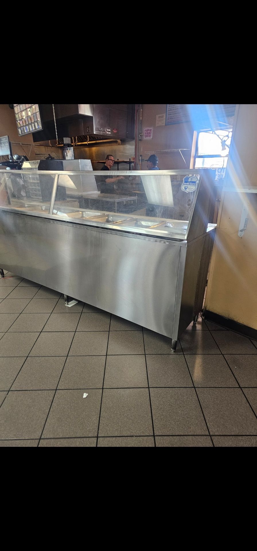 Gas Steam table W Sneeze Guard MESSAGE FOR PRICING