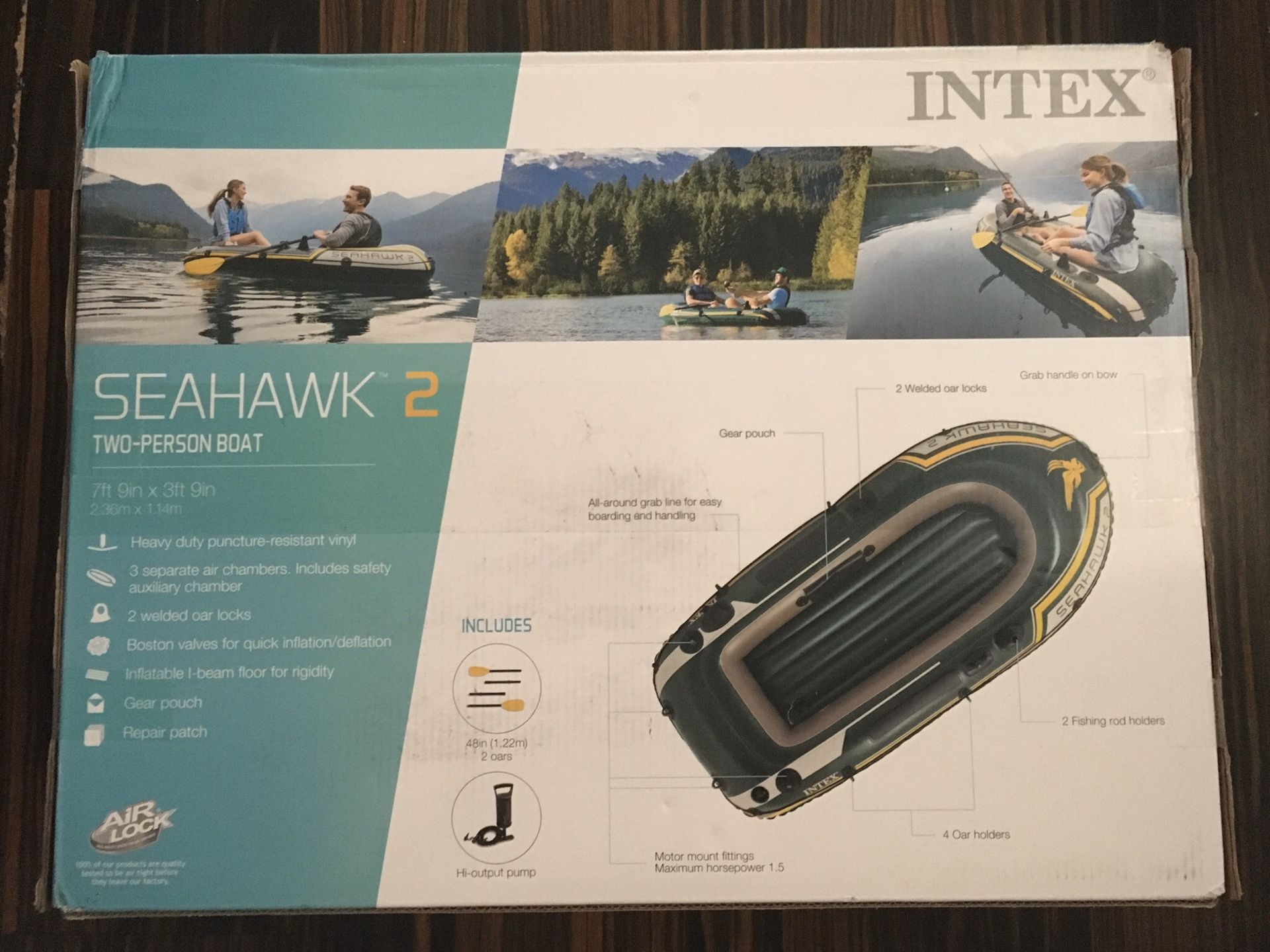 Intex Seahawk 2 boat set includes paddles kayak oars pump brand new in box