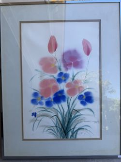 Original Signed Joan Swanson Watercolor – “Floral Water Color I” (1984)