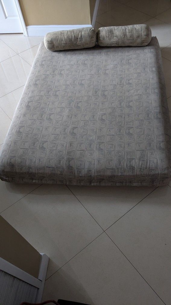 Full Size Futon Mattress With Cover and 2 pillows