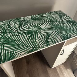 Ikea Desk (white) with added Leaf Design