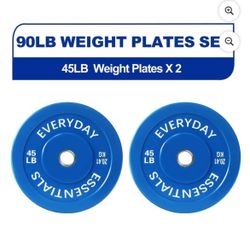 Huge sale on brand new bumper weight plates. 2 sets of 45s for 120!