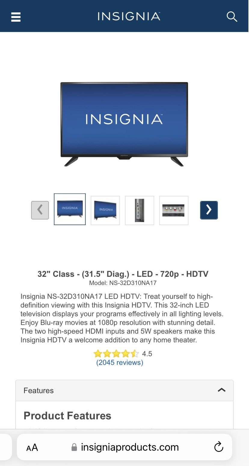 32" Insignia LED TV
