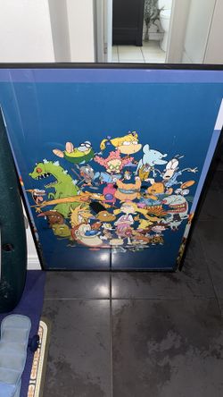 Nickelodeon Framed Print 1990s Cartoon Characters Tommy Pickles Arnold Rocko