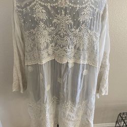 Johnny Was Womens Embroidered Shirt 