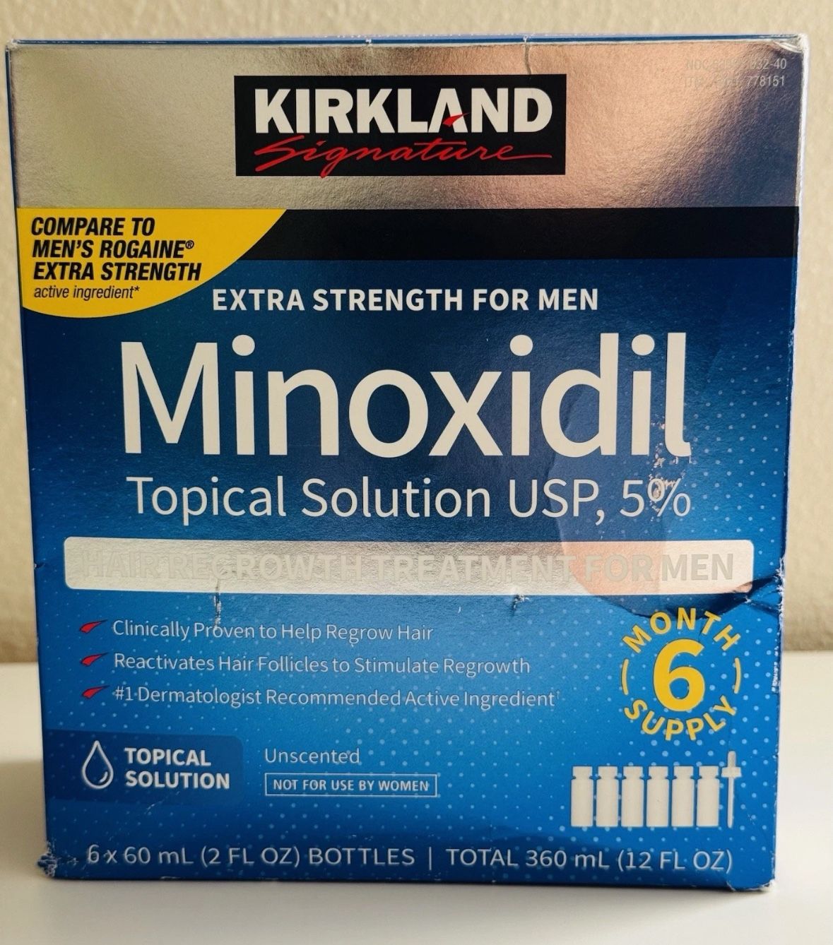 KIRKLAND Minoxidil 5% Extra Strength Men Hair Regrowth Treatment 6 Month Supply NEW