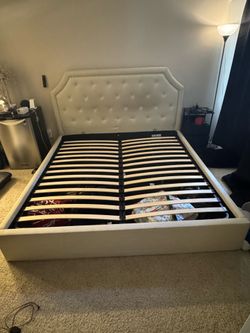 King size bed frame with storage space