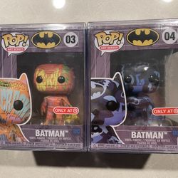 Batman Art Series Funko Pop Set *SEALED* Target Exclusives Black Yellow Orange Dark Blue DC Heroes 01 02 03 04 Hard Stack Protectors Graffiti