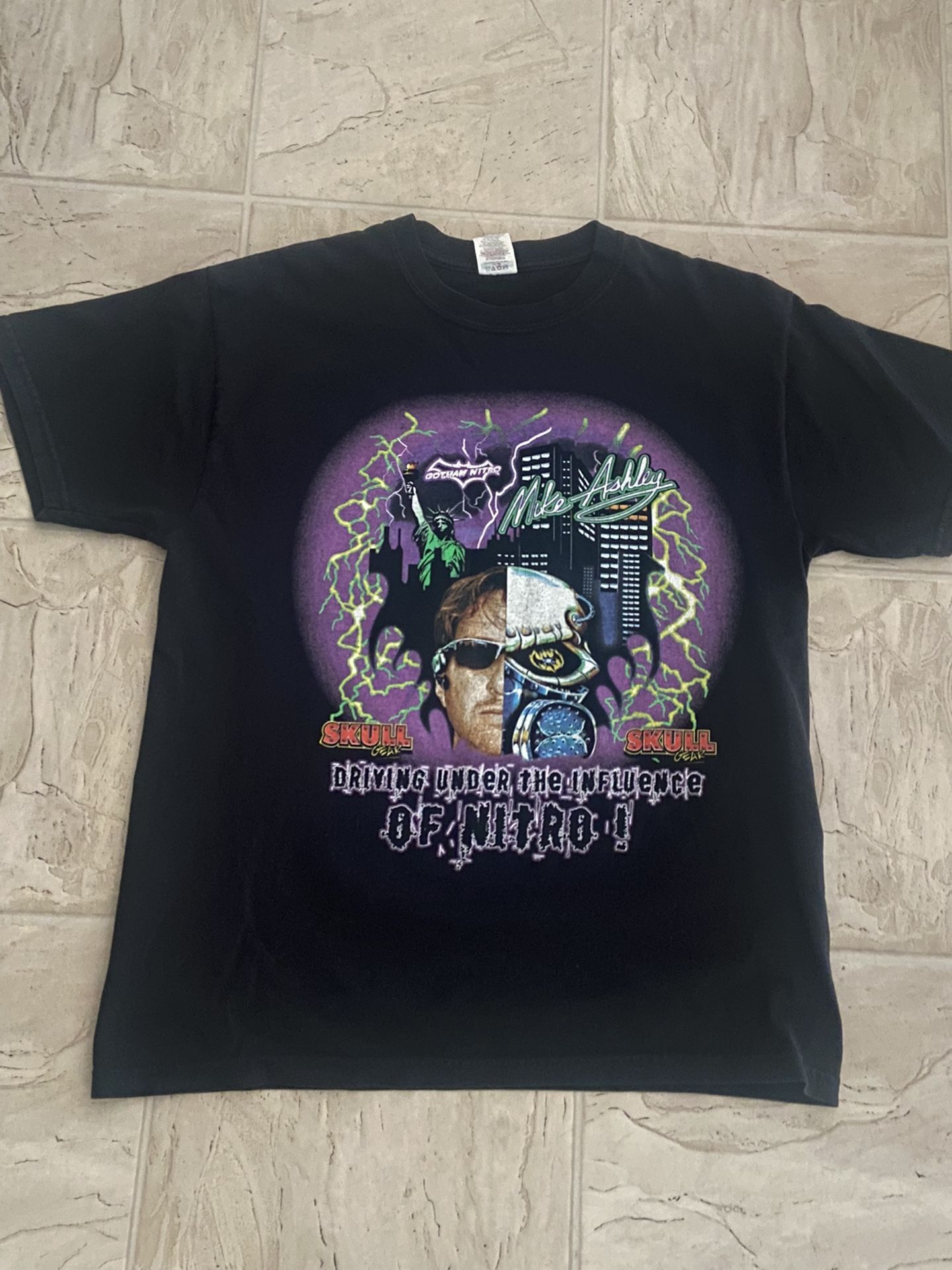 vintage mike ashley skull gear terminator shirt