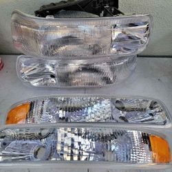 99-02 Silverado 00-06 Suburban Tahoe Headlights Luces Calaveras Micas Faros Focos Faroles