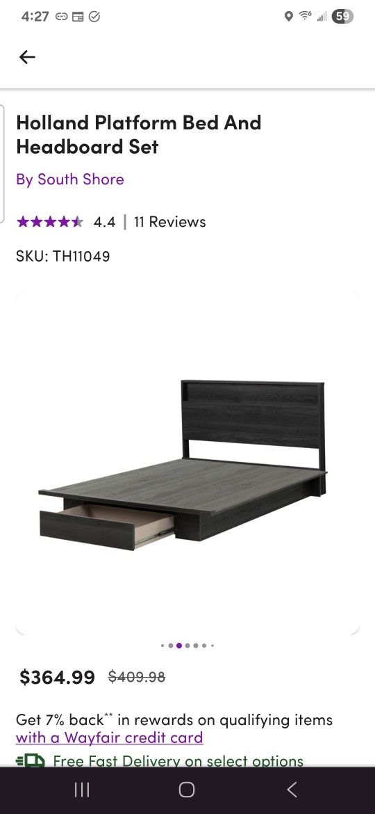South Shore Holland Platform Bed And Headboard Set Queen Size