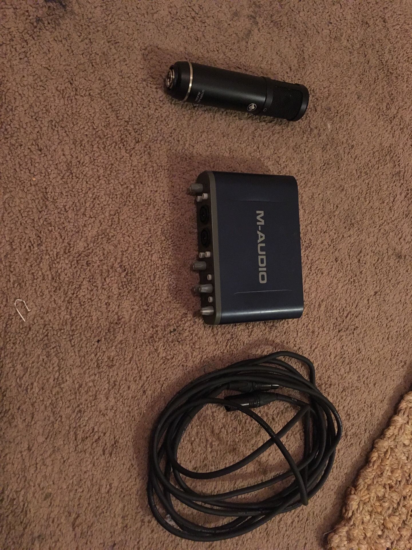 M-Audio fast track pro condenser and Sterling Audio mic