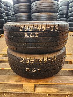 235 45R 18 BRIDGESTONE TURANZA TIRES 2354518 USED TIRES (PAIR) MOUNT BALANCE INCLUDED